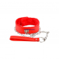 Preview: Furry Collar with Leash, Red