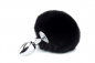 Preview: Fluffy Bunny Tail, black. -Price Cut-