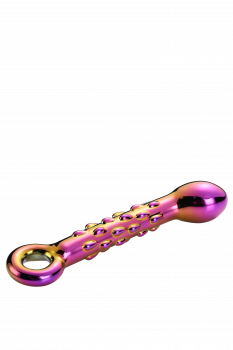 Glamour Glass: Ribbed Dildo for G-Spot and P-Spot, multicolor