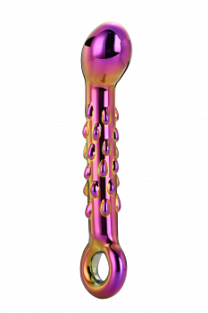 Glamour Glass: Ribbed Dildo for G-Spot and P-Spot, multicolor