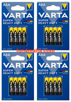 Varta AA Heavy Duty Batteries 4 x 4 = 16 pcs.