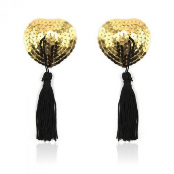 Heart shine nipples tassels / cover, gold