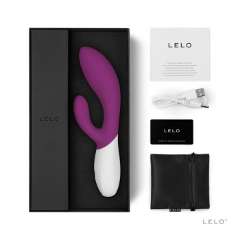 Lelo Ina Wave™ Rabbit Vibrator, Plum  -waterproof-