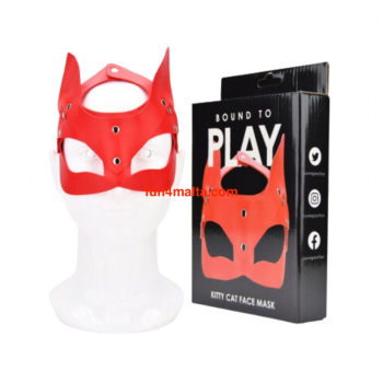 Bound to Play Kitty Cat Face Mask, red