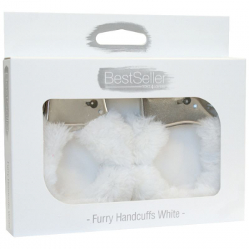 Furry Handcuffs, white - Price Cut -