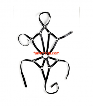 Virgite – Love Hit – Women’s Body Harness, black  - vegan -
