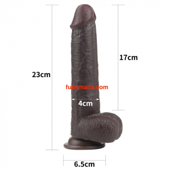 Lovetoy 9 inch Sliding-Skin Dual Layer Dong, brown