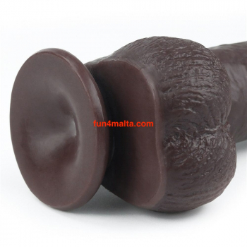 Lovetoy 9 inch Sliding-Skin Dual Layer Dong, brown