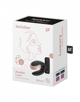 Satisfyer Double Love Luxery Partner Vibrator App Controlled and with Remote Control, black