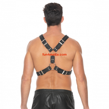 Scottish Leather Harness , black (Size: S/M)