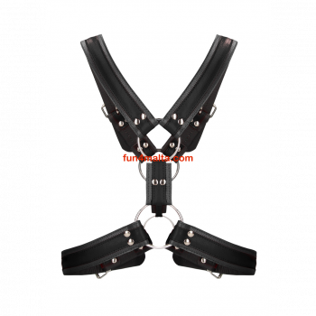 Scottish Leather Harness , black (Size: S/M)