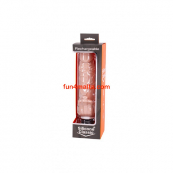 Classic Silicone Vibrator rechargeable,7,9 ",flesh