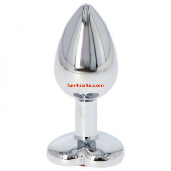 Stainless Steel Plug with a heart-shaped rhinestone,small