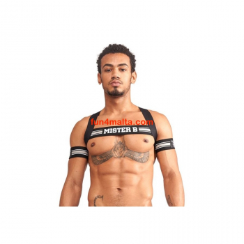 Mr. B Elastic Harness, black and grey -Price Cut-