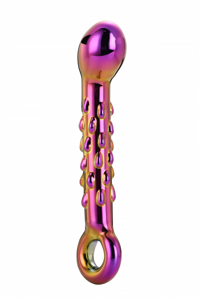 Glamour Glass: Ribbed Dildo for G-Spot and P-Spot, multicolor