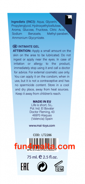 BTB Cosmetics XXL - Waterbased Lubricant Mango Flavour 75 ml.