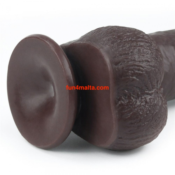 Lovetoy 9 inch Sliding-Skin Dual Layer Dong, brown