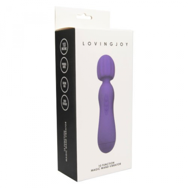 Loving Joy 10 Function Magic Wand Vibrator,purple - water resistant