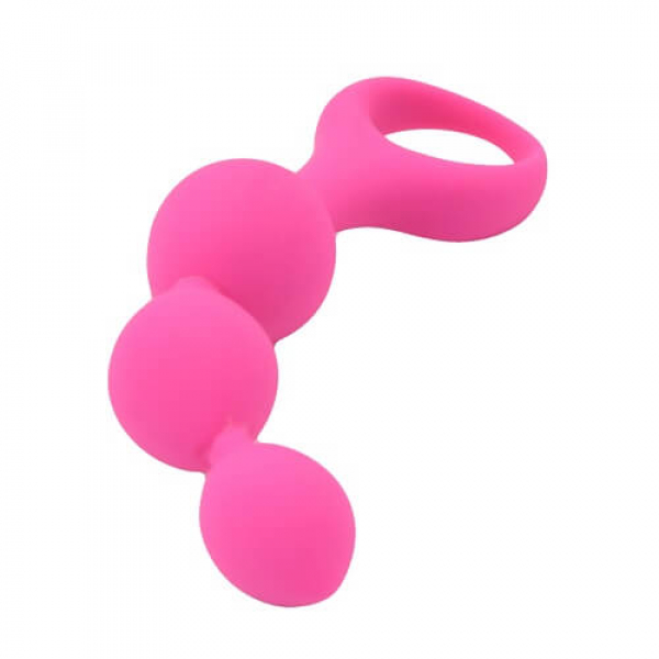 Loving Joy Triple Ripple Anal Beads, pink