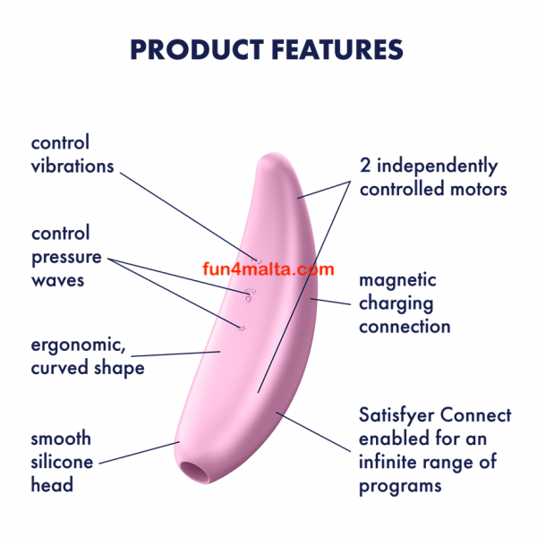 Satisfyer Curvy 3+, pink - rechargeable,waterproof & App controlled