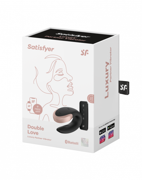 Satisfyer Double Love Luxery Partner Vibrator App Controlled and with Remote Control, black