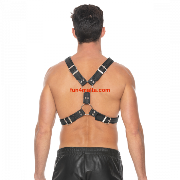 Scottish Leather Harness , black (Size: S/M)