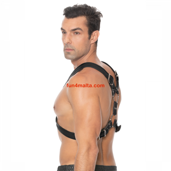 Scottish Leather Harness , black (Size: S/M)