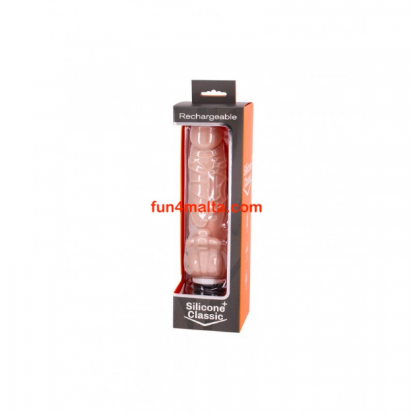 Classic Silicone Vibrator rechargeable,7,9 ",flesh