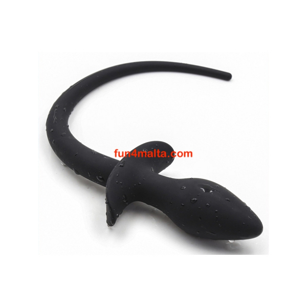 Silicone Dog Tail Plug 7.5 x 3.1cm Black