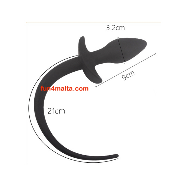 Silicone Dog Tail Plug 7.5 x 3.1cm Black