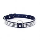 Fetish Boss Series Collar with crystals 2 cm silver