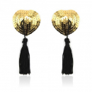 Heart shine nipples tassels / cover, gold