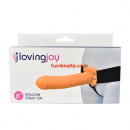 Loving Joy 8 Inch Hollow Strap On, flesh