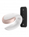 Satisfyer Double Love Luxery Partner Vibrator App Controlled and with Remote Control, white